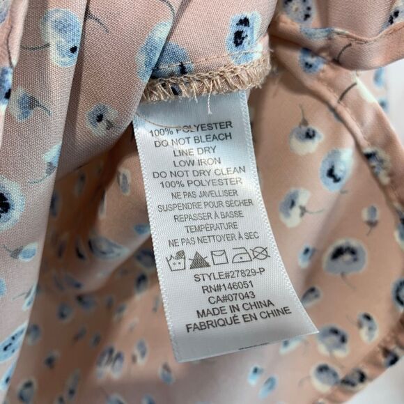 Monteau Floral Print Pink Tie Front Blouse - Picture 5 of 8